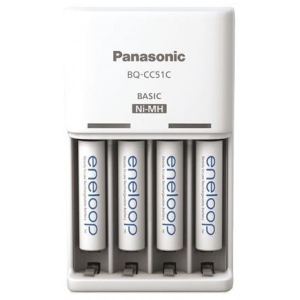 З/пристрій для акумуляторів AA/AAA Panasonic Charger + Eneloop NI-MH  AAA 800 мАг 4 шт. (K-KJ51MCD04E)