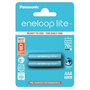 Аккумулятор тип AAA Panasonic Eneloop Lite AAA 550 2BP mAH NI-MH (BK-4LCCE/2BE)
