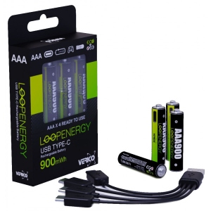 Акумулятор тип AA Verico USB Type-C 1700mAh Li-ion 4 шт. (1UDBT-A1WEAC-NN)