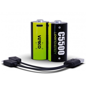 Батарейка тип C (LR-14) Verico Loop Energy C/R14 USB Type-С 3700mAh 5550mWh-1.5V Li-ion 2 шт. (1BTOV-A4N0A2-NN)
