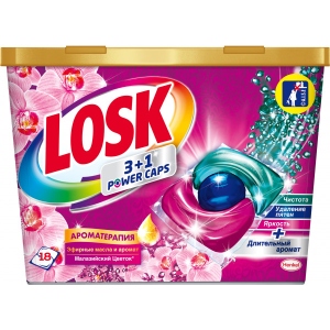 Капсули для прання Losk Тріо-капсули Ефірні масла і Малайзійський квітка 18 шт
