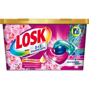 Капсули для прання Losk Тріо-капсули Ефірні масла і Малайзійський квітка 12 шт