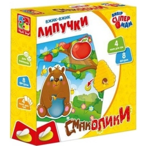 Настільна гра розвиваюча (3-4 роки) Vladi Toys Вжик-вжик Липучки "Вкусняшки" (укр) (VT1302-22)