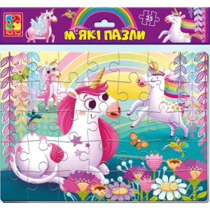 Пазли м'які (3-4 роки) Vladi Toys А4 "Єдиноріг" 35 ел (укр) (VT1102-34)