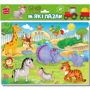 Пазли м'які (до 2 років) Vladi Toys "Зоопарк"  (укр) (VT1102-17)