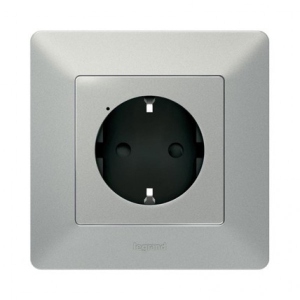 Розумна розетка Legrand Valena Life with Netatmo 2К + З 16А 230В. Aluminum (752394)