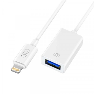 Перехідник аудіо SkyDolphin OT01 Lightning - USB (M/F) White (ADPT-00028)