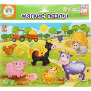 Пазли м'які (до 2 років) Vladi Toys А4 "Ферма" (рус) (VT1102-14)