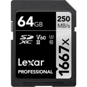 Карта пам'яті Lexar Professional 1667x SDXC 64GB UHS-II C10 V60 U3 (LSD64GCB1667) замовити в Україні