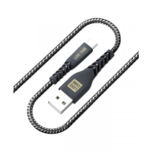 Кабель синхронізації даних Luxe Cube Kevlar USB-USB Type C 1.2m Black (8886668686280)