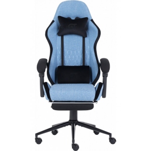 Крісло для геймерів GT Racer X-2324 Fabric Light Blue/Black Suede