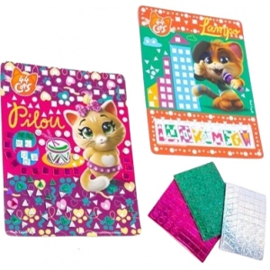 Стікерна мозаїка Vladi Toys блискуча 44 Кота, укр. (VT4411-02)