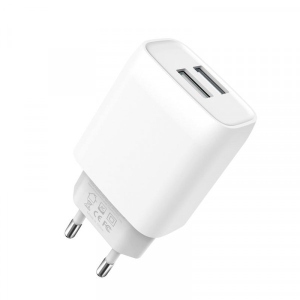Мережевий зарядний пристрій XO 2.4A/2USB White (L57-WH)
