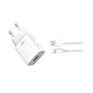 Мережевий зарядний пристрій XO 2.4A/1USB + lightning White (L99-L-WH)