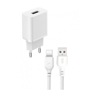 Мережевий зарядний пристрій XO 2.4A/1USB + Type-C White (L99-TC-WH) офіційний магазин