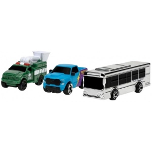 Наземна спецтехніка MicroMachines Срібний-Автобусна гонка 3 шт. (MMW0083)