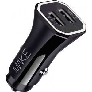 Автомобільний зарядний пристрій MAKE 12W 2.4A+2.4A Black (MCC-22BK)