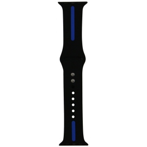 Уцінка - Ремешок для смарт-часов Molife Apple Watch Silicone Stripe Band Black/Blue 38mm Київ