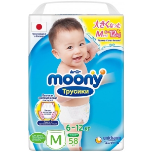 асортимент Одноразові підгузки Moony M 6-12 кг 58 шт. (4903111248292)