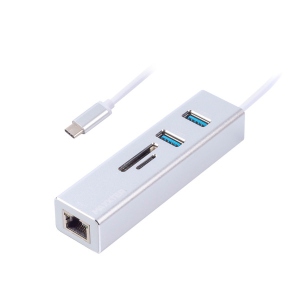 Перехідник USB- RJ-45 Maxxter с USB на Gigabit Ethernet, 2 Ports USB 3.0 + microSD/TF card reader (NECH-2P-SD-01)