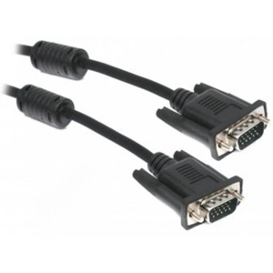 Кабель VGA Maxxter VGA HD15M - VGA HD15M 3+4C, с 2-мя фер, 3m Black (V-VGA-10)