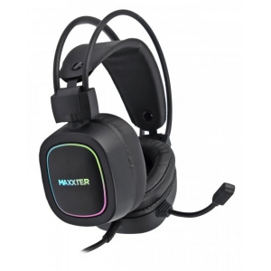 Гарнітура дротова ігрова Maxxter Ghost Helmet USB 7.1 RGB Black