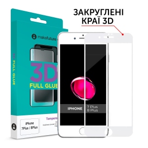 Захисне скло для смартфону MakeFuture 3D Apple iPhone 7 Plus/8 Plus White (MG3D-AI7P/8PW) порівняти ціни