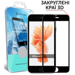 Захисне скло для смартфону MakeFuture 3D Apple iPhone 6 Black (MG3D-AI6B)