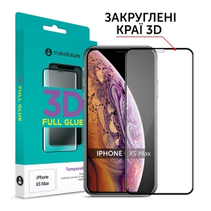 Захисне скло для смартфону MakeFuture 3D Apple iPhone XS Max Black (MG3D-AIXSMB)