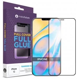 Захисне скло для смартфону MakeFuture Full Cover Full Glue Apple iPhone 12 (MGF-AI12)