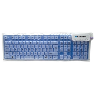 Клавіатура дротова Manhattan Roll-Up USB Blue (177573)