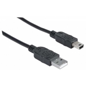 Кабель USB - miniUSB Manhattan USB 2.0 AM to Mini 5P 1.8m (333375)