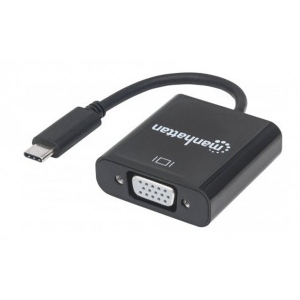 Перехідник Manhattan USB 3.1 Type-C - VGA (F) Black (151771)