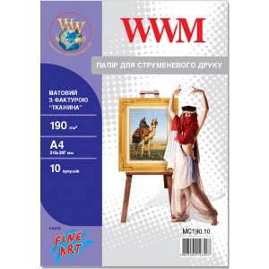 Фотопапір А4 WWM Fine Art 190г/м2 A4 10 л. (MC190.10)