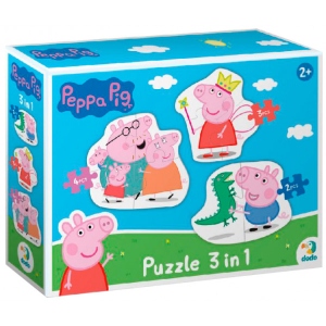 Пазли картонні (3-4 роки) Dodo 3 в 1 Peppa Pig (200338)