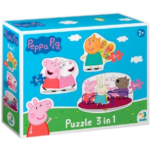 Пазли картонні (3-4 роки) Dodo 3 в 1 Peppa Pig (200339)