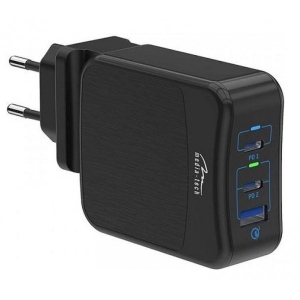 Автомобільний зарядний пристрій Media-Tech 2xUSB-C PD 65W, USB QC 3.0 (MT6252)