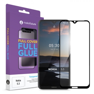Захисне скло для смартфону MakeFuture Full Cover Full Glue Nokia 5.3 (MGF-N53) купити в Києві