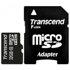 Карта пам'яті microSD Transcend microSDHC 32GB Class 10+SD adapter(TS32GUSDHC10)