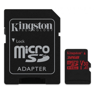 Карта пам'яті Kingston microSDHC 32GB C10 UHS-I U3 + SD (SDCR/32GB)