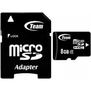 Карта пам'яті microSD Team microSDHC + SD adapter TUSDH8GCL403  4 класс