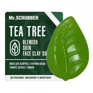 Тверде мило Mr.Scrubber д/обличчя і тіла з олією чайного дерева Blemish Skin Face Clay Soap Tea Tree 130гр