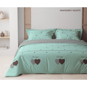 Комплект постільної білизни ТЕП Happy Sleep Mint&Grey Hearts (2-03794_24945)