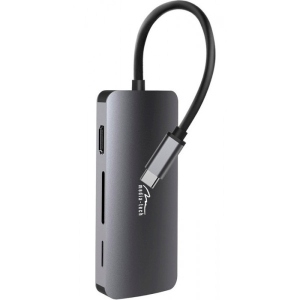 Хаб USB Media-Tech Type-C HDMI/USB 3.0x3/RJ45/SD/MicroSD/PD 100W Hub Pro 8-in-1 (MT5044)