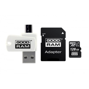 Карта пам'яті Goodram microSDXC 128GB Class 10 UHS I U1 Retail + Adapter +CardReader (M1A4-1280R12)