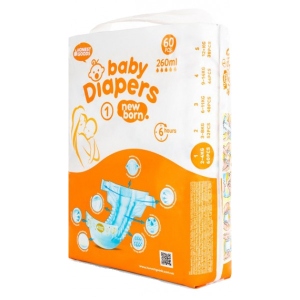 Одноразові підгузки Honest Goods New Born, 60 шт. (3800500611013)