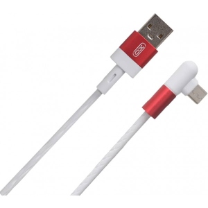Кабель синхронізації даних XO microUSB NB152 Elbow 2.4A/1m White (NB152-M-1-WH)