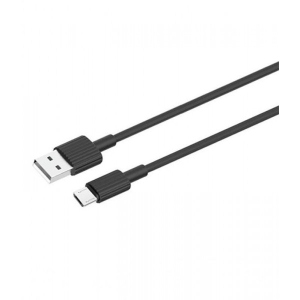 Кабель синхронізації даних XO microUSB NB156 2.4A/1m Black (NB156-M-BK)