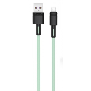 Кабель синхронізації даних XO microUSB NBQ166 5A/1m Green (NB166-M-1-GR)