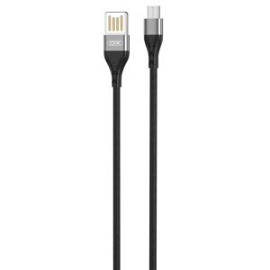 Кабель синхронізації даних XO microUSB NB188 Double-side 2.1A/1m Black (NB188-M-1-BK)